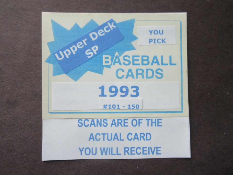 1993 Upper Deck SP BB ~ U-Pick Players from Scans ~ #101-150 ~ Free Shipping - Image 1 of 1