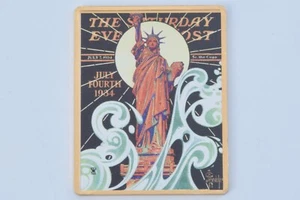 Saturday Evening Post Cover JC Leyendecker July Fourth 1934 24k on Silver Bar - Picture 1 of 2
