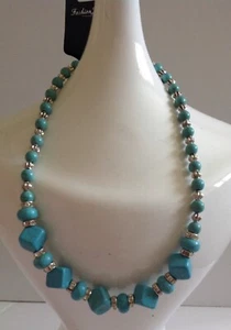Light Blue & Silver Tone Necklace - Picture 1 of 8