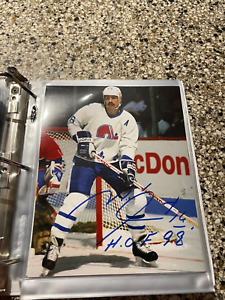 Michel Goulet Signed Autographed Quebec Nordiques 8X10 Photo