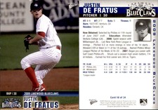 Justin De Fratus 2009 MultiAd Lakewood BlueClaws #9 RC Card *AutographDen*