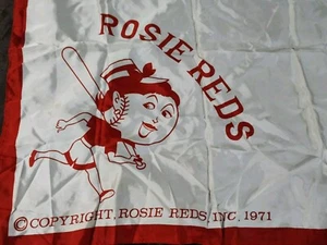 Vintage 1971 Cincinnati Reds Rosie Reds Scarf Bandana Hanky 26" Sq. RARE FIND - Picture 1 of 3