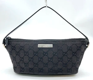Auth GUCCI GG Canvas Black 0391103 2123 Pouch NS041483 - Picture 1 of 14