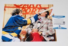 YVON BARRETTE AUTOGRAPHED 8X10 COLOR PHOTO (SLAP SHOT) - BECKETT COA!