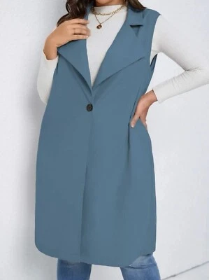 Weste Gr. 52 Shein 4 XL Curvy Kadettenblau Neu Sommer Leicht - Bild 1 von 4