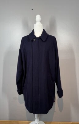 Woolrich Wool Town Coat Mens Size M Medium Navy Button Up Long Chore Wool - Image 1 of 4