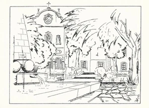 TORRES VEDRAS, GRACA GARDENS, Portugal, Drawing - Vintage POSTCARD - Foto 1 di 2
