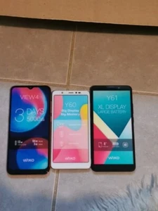 Lot 3 Telephones Factices Wiko Y61 60 View 4 SMARTPHONE 1:1 taille Et Poids - Photo 1/12