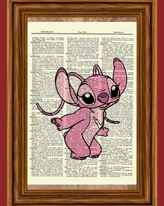 Engel Lilo und Stitch Wörterbuch Kunstdruck Poster Bilderbuch Disney Film - Bild 1 von 3
