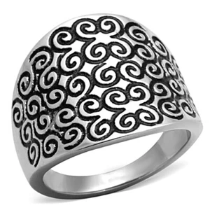 Anillo de acero inoxidable Swirly Wind Design TK316 - Imagen 1 de 13