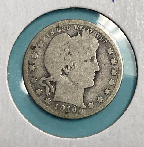 1916 D Barber Quarter ~ Old United States Silver Coin Cover