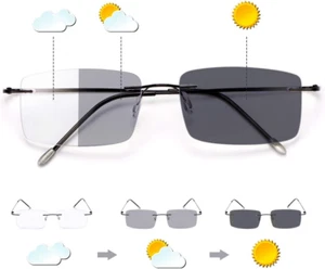 Photochromic Progressive Multifocus Computer Reading Glasses Transition Sunglass - Picture 1 of 9