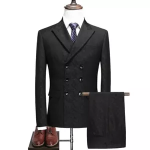 Men's Blazer Jacket Pants Vest 3PCS Suit Floral Formal Dress Wedding Slim Fit L  - Picture 1 of 12