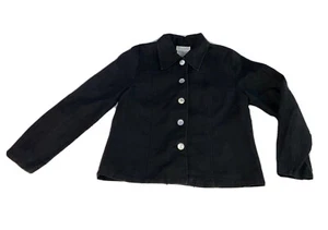 Of The Earth Hemp Black Button Down Blouse / Jacket Woman’s Sz M - Picture 1 of 8
