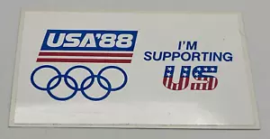 1988 United States Olympic USA 88 I'm Supporting US Decal Sticker 3" x 5" - Picture 1 of 7