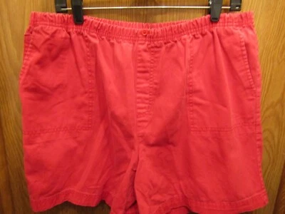 WOMEN MOUNTAIN LAKE STRETCH WAIST 100% COTTON RED SHORTS SIZE LARGE - Image 1 of 3