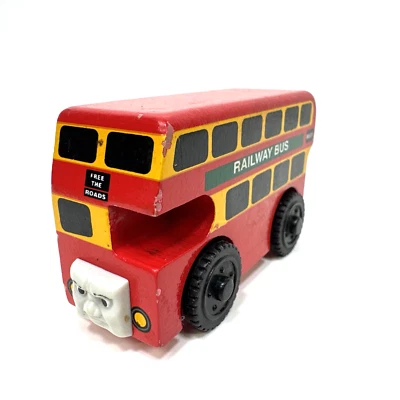 Thomas & Friends Wooden Railway Bulgy the Railway Bus - Red - Image 1 of 4