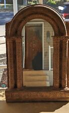 Large antique Ornate carved mirror 5 x 7 with beautiful pillars on either side. 