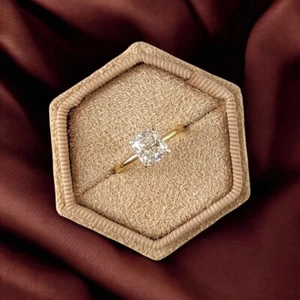 18 Karat Gelbgold Cushion Cut IGI Lab Created 1,25 kt Diamant Verlobungsring - Bild 1 von 15