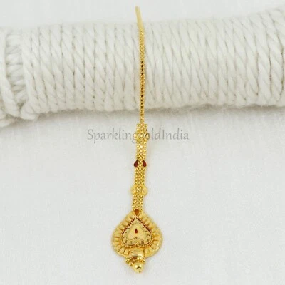 Головной убор (Tika) 22k клеймо желтое золото ручной работы головной убор mang tika, OOS3236 - Изображение 1 из 4