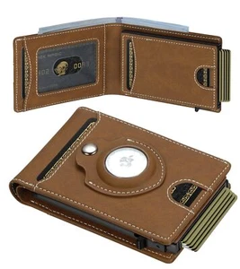 Billetera De Metal Para Hombre Con Clip Dinero Tarjetero Cartera De Bloqueo RFID - Bild 1 von 9