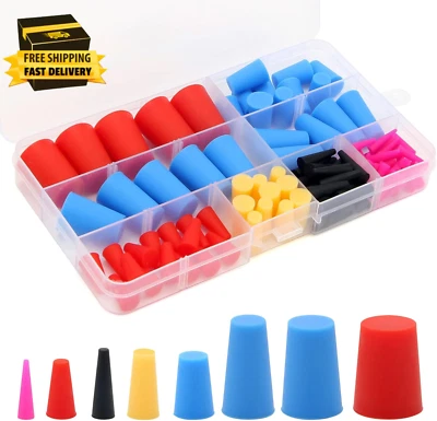 110PCS Silicone Rubber Tapered Plug,  High-Temperature Resistant Rubber Stopp - Image 1 of 4