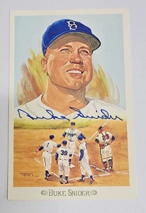 DUKE SNIDER BASEBALL Auto Signature Signed Perez Steele Galleries Postcard - Picture 1 of 2