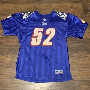 Ted Johnson #52 New England Patriots NFL Adidas Vintage Royal Blue Jersey Sz 54 - Picture 1 of 11