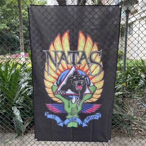 Natas Kaupas Skateboard Banner SMA Santa Monica Airlines Panther Bull Dog Flag - Picture 1 of 2