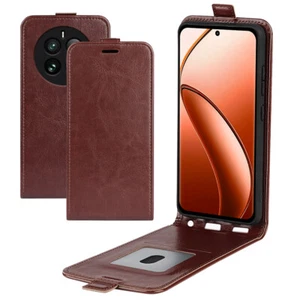 For Realme 12 Pro + / 12 + Vertical UP Down Flip Leather card Slots phone Case - Picture 1 of 20
