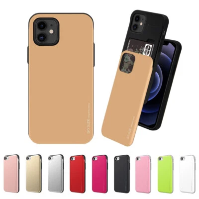 Funda rígida Goospery Sky con ranura para tarjeta deslizable para iPhone 7 8 11 12 Pro Max mini X XR XS Foto 1 de 4