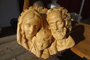 c.1970 HL. FAMILIA FIGURA DE MADERA ESCULTURA grupo de figuras FM GRUBER firmado Hohenzell - Imagen 1 de 23