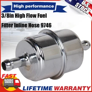 3/8" Chrome Inline Gas Fuel Filter For G15 G61P 33033 BF836 Canister Carbureted - Picture 1 of 10