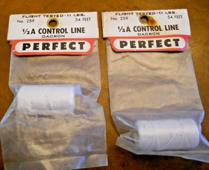PERFECT#259 1/2A CONTROL LINE 54', DACRON, 2 PACKAGES, NEW OLD STOCK - Picture 1 of 3