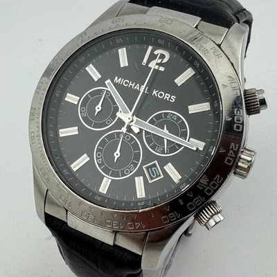 Michael Kors Quartz Watch MK-8187 Men 100m Silver Steel Chronograph New Battery - Image 1 of 4