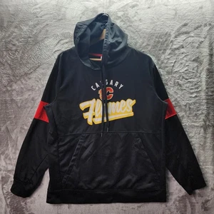 Calgary Flames Felpa con Cappuccio NHL Licenza Nera Pullover Felpa Uomo Large L - Foto 1 di 14