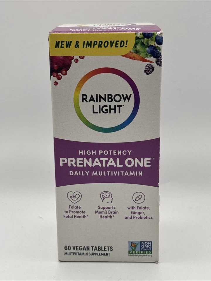 Rainbow Light ALTA POTENCIA Prenatal One MULTIVITAMÍNICO 60 Comprimidos Veganos EXP 02/26 Foto 1 de 4