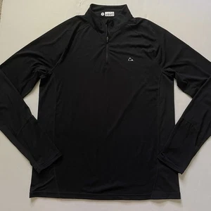 Paradox Merino Wool Blend 1/4 Zip Dri-Release Pullover Mens L Black Base Layer - Picture 1 of 9