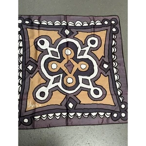 Vintage Vera USRA Geometric Neutral Colored Acetate Square Scarf - Picture 1 of 3