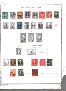 Colección, ARGENTINA Parte A Página Álbum Scott, 1888/1974, Cat $57, Como Nuevo y Usado - Imagen 1 de 23