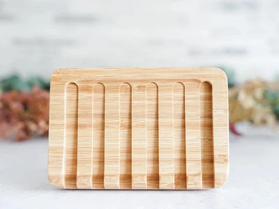 Self Draining Bamboo Soap Dish / Waterfall Soap Dish - Image 1 of 4