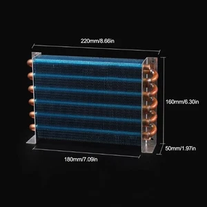 26*20*9MM Air/Water-cooled Aluminum-Cu Fin-Tube Heat Exchanger Condenser - Picture 1 of 1