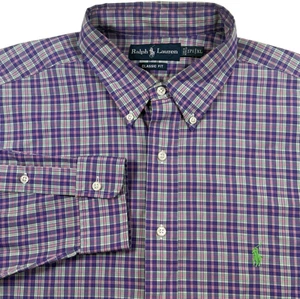 Ralph Lauren Classic Fit Herren XL 17,5 kariertes Langarm Button Down Hemd - Bild 1 von 8