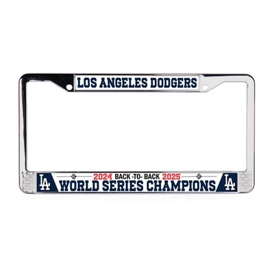 LA Dodgers Back to Back 24-25 World Series Champions 3D Chrome License Plate - Image 1 of 3