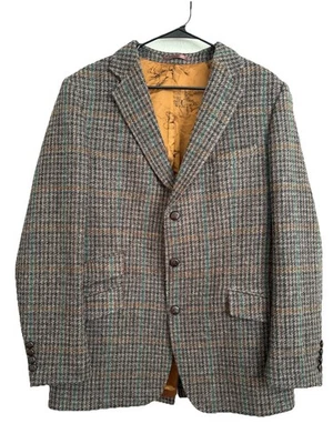 Cordings Of Piccadilly Harris Tweed Houndstooth 100% Wool Sport Jacket Sz 42L - Image 1 of 4