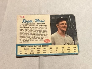 1962 Post Cereal #6 Roger Maris 61 Homers New York Yankees Baseball Card - Very - Picture 1 of 2