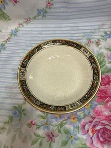 Antike John Maddock & Sons Royal Glasschale - England, Blumenrand/Goldrand - Bild 1 von 3