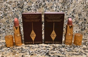 2x Charlotte Tilbury Matte Revolution Lipstick PILLOW TALK Minis 1.1g/0.03oz Ea - Picture 1 of 5