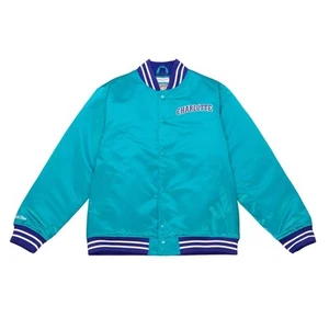 Mitchell & Ness NBA Charlotte Hornets Teal Heavyweight Satin Jacket - Picture 1 of 4