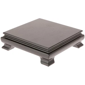Base de exhibición con patas de chapa de madera cuadrada negra Plymor, 5,5" de ancho x 5,5" de profundidad x 1,5" de alto - Imagen 1 de 1
